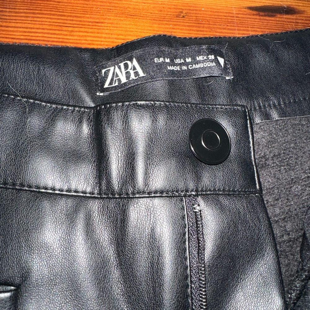 Wide leg faux leather Zara pants